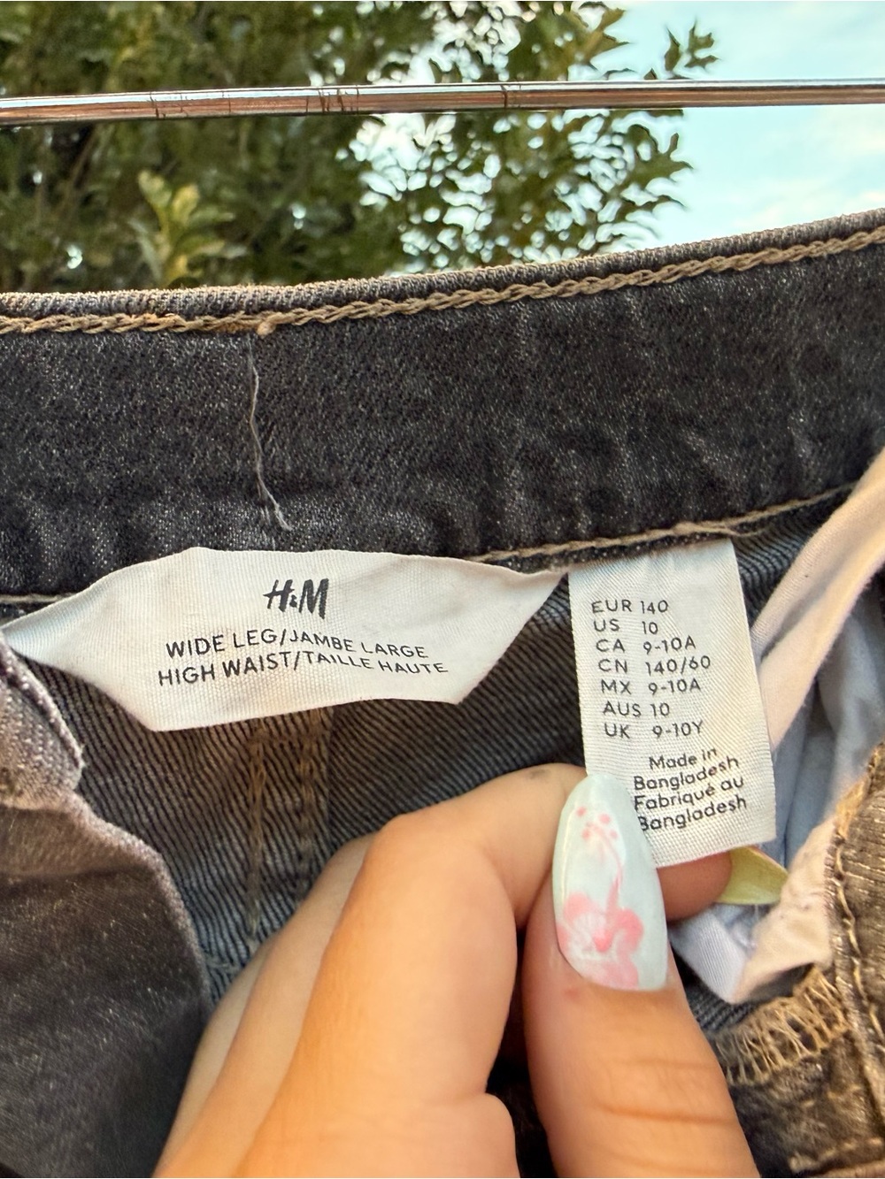 H&M Wide Leg High Waist Jeans - Charcoal Black